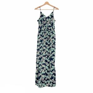 Banana Republic Maxi Floral Dress Mint Green Navy